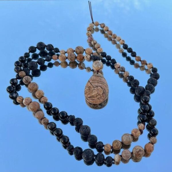 mala jaspe paysage, pierre de lave et obsidienne