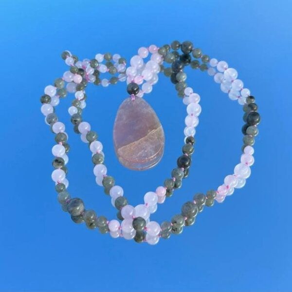 mala quartz rose et labradorite