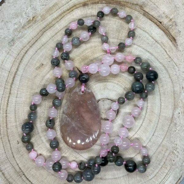mala quartz rose et labradorite